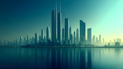 Fototapeta premium abstract city skyline illustration