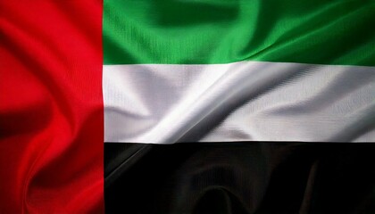 Obraz premium United Arab Emirates - UAE Flag Vibrant Colors in Luxurious Fabric Detail