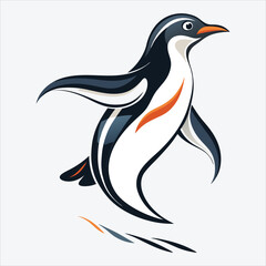 Obraz premium Adelie Penguin vector White background illustration Generative Ai