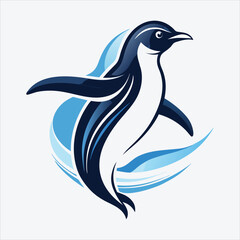 Fototapeta premium Adelie Penguin vector White background illustration Generative Ai