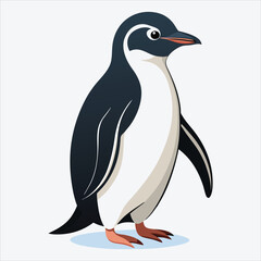 Obraz premium Adelie Penguin vector White background illustration Generative Ai