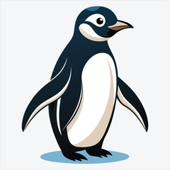 Fototapeta premium Adelie Penguin vector White background illustration Generative Ai