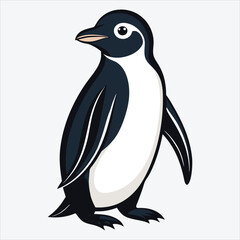 Obraz premium Adelie Penguin vector White background illustration Generative Ai
