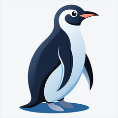Obraz premium Adelie Penguin vector White background illustration Generative Ai