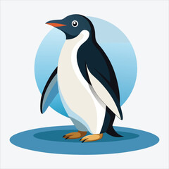 Obraz premium Adelie Penguin vector White background illustration Generative Ai