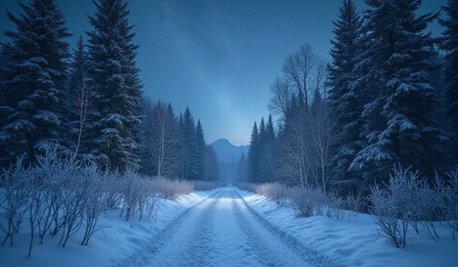 frozen stars navigate snowy woodland trails sense adventure discovery always nearby tonight