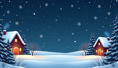 Fototapeta premium illustrations christmas scenes winter vector frames dark blue backgrounds empty portraits illustrations