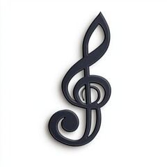 Obraz premium a modern music note clipart, clean vector, black silhouette, isolated on white background