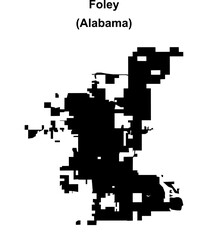 Fototapeta premium Foley (Alabama) blank outline map