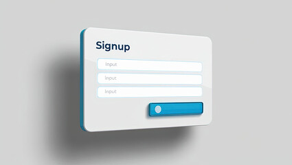 Modern signup form with glowing inputs in 3D illustration