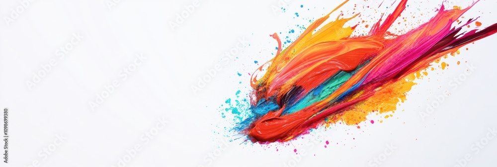 Leinwandbilder the vibrant display of paint strokes and splashes symbolizes the fusion of creativity and thought, s