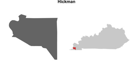 Hickman County (Kentucky) blank outline map set