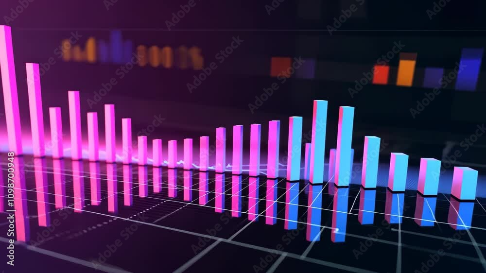 Poster a detailed view of a bar chart displayed on a computer screen, highlighting the visual representatio