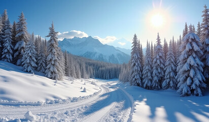 Obraz premium winter park scenery breathtakingly picturesque natural beauty