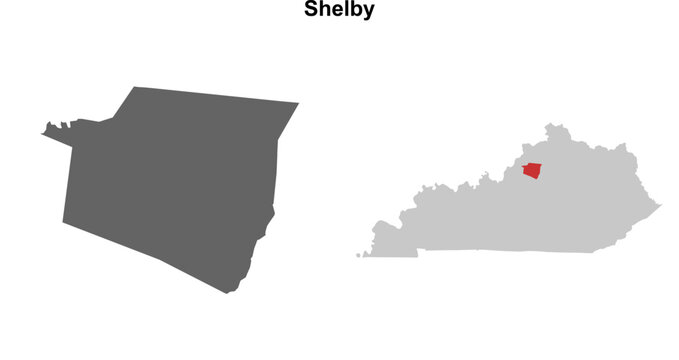 Shelby County (Kentucky) blank outline map set