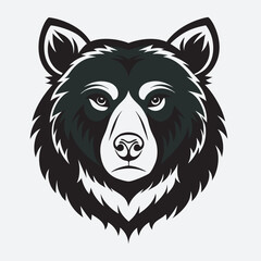 Fototapeta premium Bear head silhouette vector art illustration file. 