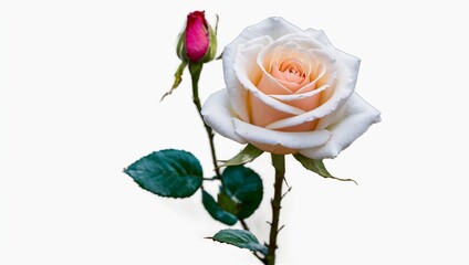 Fototapeta premium Close-up of a rose flower on a white background