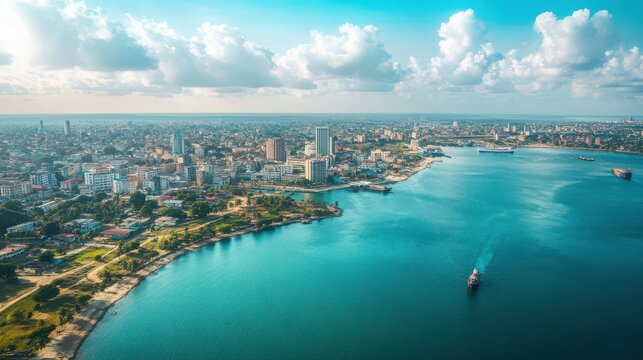 Aerial view of Dar es Salaam in Tanzania