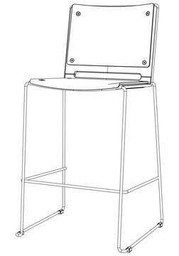 recommend clip art: Hand-drawn bar chair and stool vector illustration. Editable line art design ideal for bar furniture, kitchen counters, and trendy seating options in modern interiors