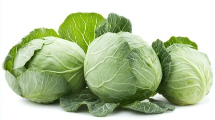Fototapeta premium cabbage isolated on white background, full depth of field
