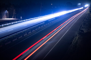 lights of cars with night