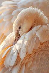 Fototapeta premium Tranquil swan in soft light capturing elegance and grace in nature