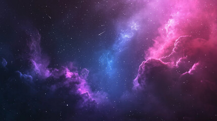 Illustration photor&eacute;aliste d'un ciel nocturne &eacute;toil&eacute; avec Voie Lact&eacute;e et n&eacute;buleuses color&eacute;es