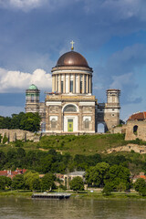 panorama of Esztergom, basilica on the banks of the Danube
