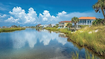 Obraz premium beach scenes on west boulevard in pass christian and henderson point