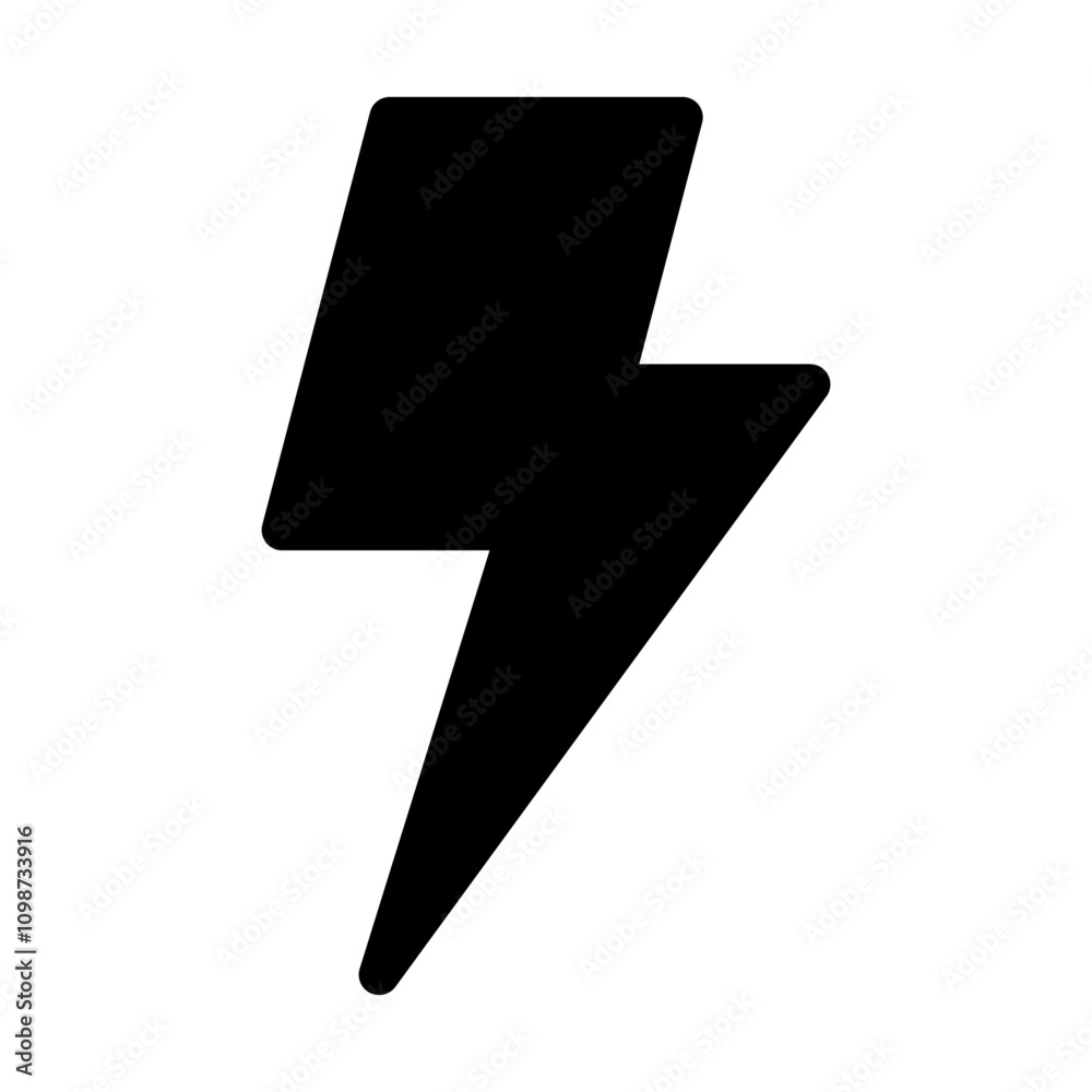 Poster flash thunder power icon, flash lightning bolt icon with thunder bolt - electric power icon symbol -