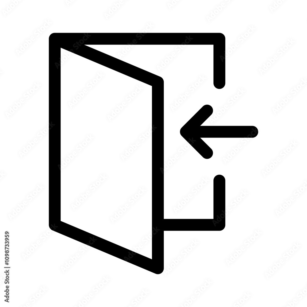 Aufkleber arrow Login icon - Enter symbol, log in icon button - arrow and door icon entry symbols in thin line, outline and stroke style for apps and website	