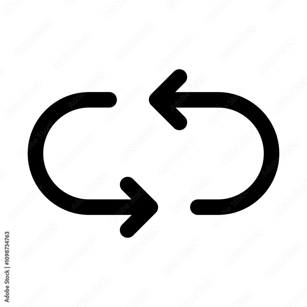 Fototapete Refresh icon vector. Green recycle vector icon symbol. Repeat and reload icons set and arrow rotation circle. Sync icon symbol convert button sign
