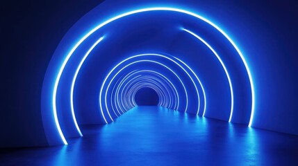 Obraz premium abstract minimal blue neon background