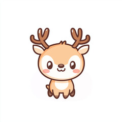 cute cartoon reindeer illustration