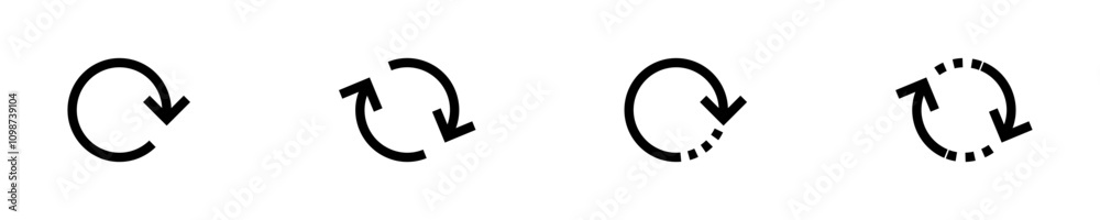 Fototapete Refresh icon vector. Green recycle vector icon symbol. Repeat and reload icons set and arrow rotation circle. Sync icon symbol convert button sign
