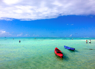 Obraz premium Bora Bora beach with boats