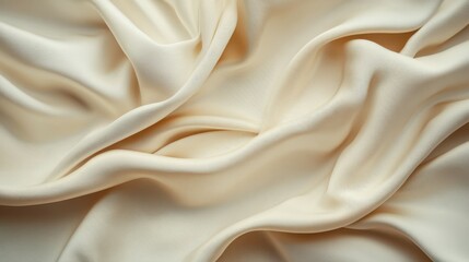 Obraz premium Aesthetic textile mockup with empty paper blank for branding, wedding invitation and blogging. Minimal fabric boho style background in neutral beige colors.