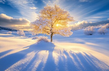 Landscape covered in snow near Gullfoss Waterfall, Iceland