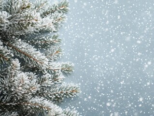 Obraz premium Beautiful landscape with snow-covered fir trees and snowdrifts, with a Merry Christmas and Happy New Year greeting. Winter fairy tale.
