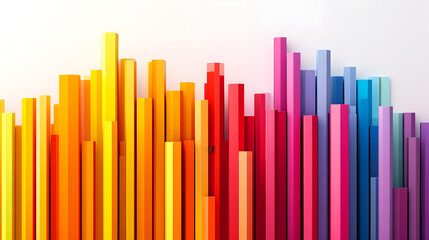 Obraz premium Colorful Abstract Background Rainbow Spectrum Bars Geometric Design Vibrant Hues Data