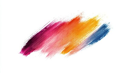 Colorful grunge brush strokes oil paint isolated on white background