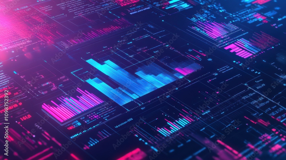 Poster in this data analysis concept, data analysis is shown using charts, metrics, and kpi to analyze the 