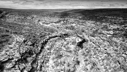 Aerial view of Z Bend in Kalbarri National Park, Western Australia Canyon
