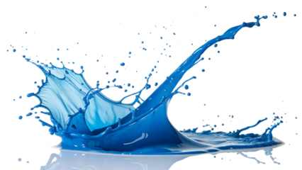 blue paint splashes  isolated on white background as transparent. PNG. AI GENERATED.