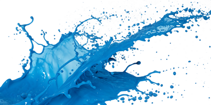 blue paint splashes  isolated on white background as transparent. PNG. AI GENERATED. - Powered by Adobe