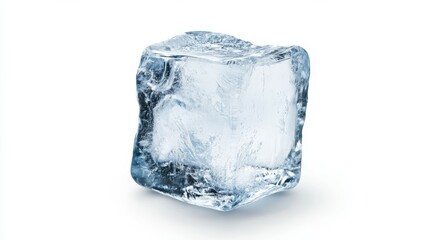Fototapeta premium ice cube, isolated on white background, clipping path, full depth of field