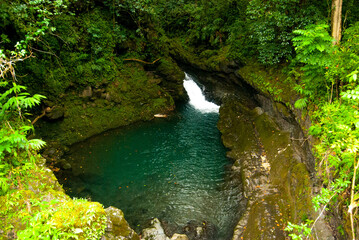 Cascading Water into Pool of Water off the Road To Hana, Maui Hawaii