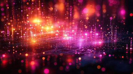 Obraz premium Abstract Glowing Particles and Light Streaks