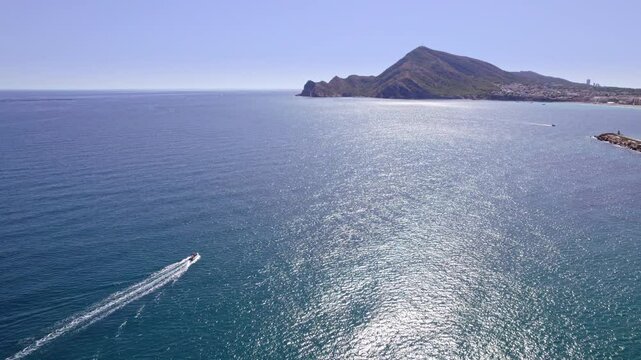 Altea aerial view drone in Alicante with Albir and Serra Gelada Spain video