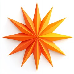 Bright Orange Starburst Design Radiating Light and Energy